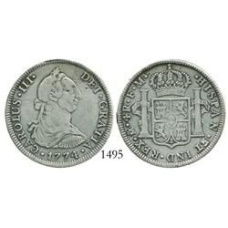 Mexico City, Mexico, bust 4 reales, Charles III, 1774FM.