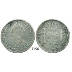 Mexico City, Mexico, bust 4 reales, Charles III, 1776FM, desirable date.