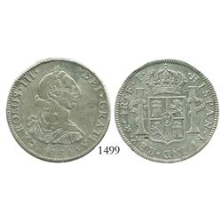 Mexico City, Mexico, bust 4 reales, Charles III, 1781FF, rare date.
