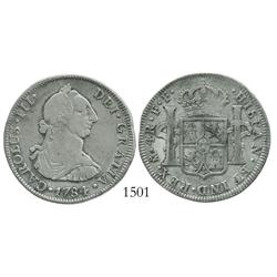 Mexico City, Mexico, bust 4 reales, Charles III, 1784FF.