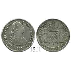 Mexico City, Mexico, bust 1 real, Charles IV, 1800FM.
