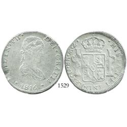 Durango, Mexico (War of Independence), 8 reales, Ferdinand VII, 1816MZ.