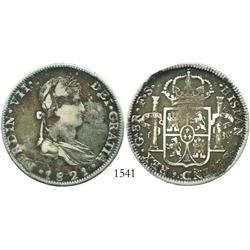 Guadalajara, Mexico (War of Independence), 8 reales, Ferdinand VII, 1821FS, 1-over-2 fleurs-de-lis i