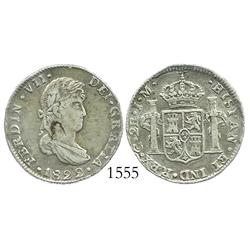 Guanajuato, Mexico (War of Independence), 2 reales, Ferdinand VII, 1822JM.