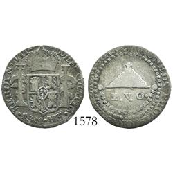 Zacatecas, Mexico (War of Independence), 2 reales, Ferdinand VII, 1811-LVO, provisional issue, date