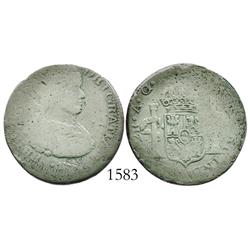 Zacatecas, Mexico (War of Independence), 2 reales, Ferdinand VII, 1818AG, large armored bust.