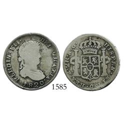 Zacatecas, Mexico (War of Independence), 2 reales, Ferdinand VII, 1820AG.