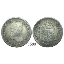 Zacatecas, Mexico (War of Independence), 2 reales, Ferdinand VII, 1822RG.