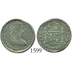 Zacatecas, Mexico (War of Independence), 1 real, Ferdinand VII, 1822AG, assayer unlisted in KM.