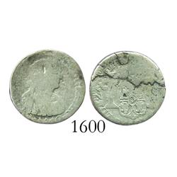 Zacatecas, Mexico (War of Independence), 1/2 real, Ferdinand VII, 1812, provisional issue.