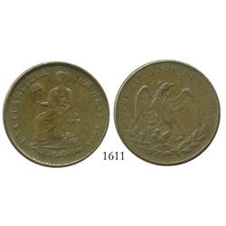 Hermosillo, Sonora, Mexico, copper 1/4 real, 1861.