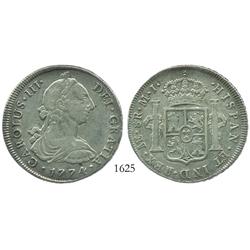 Lima, Peru, bust 8 reales, Charles III, 1774MJ.