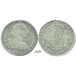 Lima, Peru, bust 8 reales, Charles III, 1785MI.