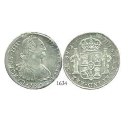 Lima, Peru, bust 8 reales, Charles IV, 1806JP.