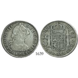 Lima, Peru, bust 4 reales, Charles III, 1783MI.