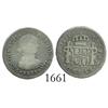 Image 1 : Lima, Peru, bust 1/2 real, Ferdinand VII ("imaginary bust"), 1811JP, very scarce.