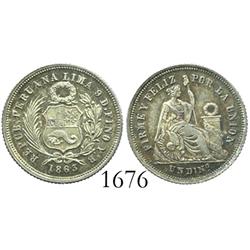 Lima, Peru, dinero, 1863YB.