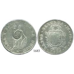 Philippines, 8 reales, Ferdinand VII, "F.7o" countermark (Type V, 1832-34) on Lima, Peru, 8 reales,