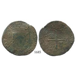 Lisbon, Portugal, copper 10 reis, John III (1521-1557), rare.