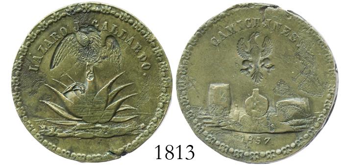 Mexico, brass tequila token, Los Camichines Distillery (Lazaro J ...