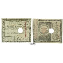 Massachusetts, 1 dollar, 1780.