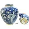 Image 1 : Blue-and-white Chinese porcelain jar (small), late Ming Dynasty, flowers motif (dark blue), with mak