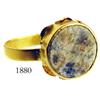 Image 1 : Gold ring with gray stone.