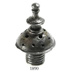 Top of a silver sand or salt cellar.