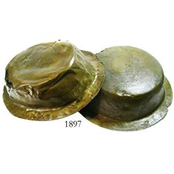 Lot of 2 large bronze bowls.