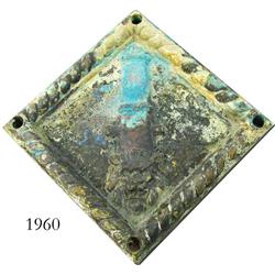 Bronze cannon carriage plate.