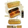 Image 1 : Ornate French gold boîte-en-baignoire (oblong snuff box, literally a "bathtub box"), Louis XVI, made
