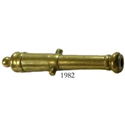 Small brass cannon, ca. 1790-1820.