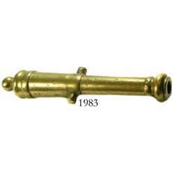 Small brass cannon, ca. 1790-1820.