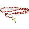 Image 1 : Gold and red-coral rosary/cross from colonial Peru (1700s).