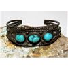 Image 1 : Old Pawn Navajo Turquoise Cuff Bracelet Sterling Silver Native American Vintage