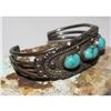 Image 3 : Old Pawn Navajo Turquoise Cuff Bracelet Sterling Silver Native American Vintage