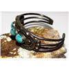 Image 4 : Old Pawn Navajo Turquoise Cuff Bracelet Sterling Silver Native American Vintage
