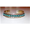Image 2 : Zuni Snake Eye Turquoise Ingot Sterling Cuff Bracelet Native American