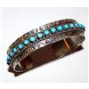 Image 5 : Zuni Snake Eye Turquoise Ingot Sterling Cuff Bracelet Native American