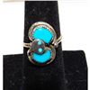 Image 1 : Zuni Snake Ring Size 7.5 Effie Calavaza Sleeping Beauty Turquoise Sterling Silver