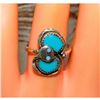 Image 5 : Zuni Snake Ring Size 7.5 Effie Calavaza Sleeping Beauty Turquoise Sterling Silver