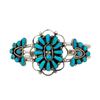 Image 1 : Vintage Zuni Snake Eye Turquoise Cuff Bracelet Sterling Silver Old Pawn