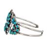 Image 2 : Vintage Zuni Snake Eye Turquoise Cuff Bracelet Sterling Silver Old Pawn