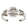 Image 3 : Vintage Zuni Snake Eye Turquoise Cuff Bracelet Sterling Silver Old Pawn