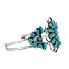 Image 4 : Vintage Zuni Snake Eye Turquoise Cuff Bracelet Sterling Silver Old Pawn