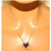 Image 4 : Navajo Purple Spiny Heart Bar Necklace Sterling Silver Native American