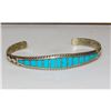Image 3 : Zuni Turquoise Bracelet Inlay Sterling Native American Signed Stacker
