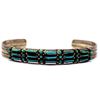 Image 4 : Vintage Zuni Turquoise Petit Point Cuff Bracelet Sterling Silver
