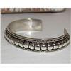Image 5 : Navajo Sterling Silver Cuff Bracelet Tom Charley Native American Stacker