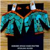 Image 2 : Kewa Santo Domingo Thunderbird Earrings Turquoise Coral D. Crespin